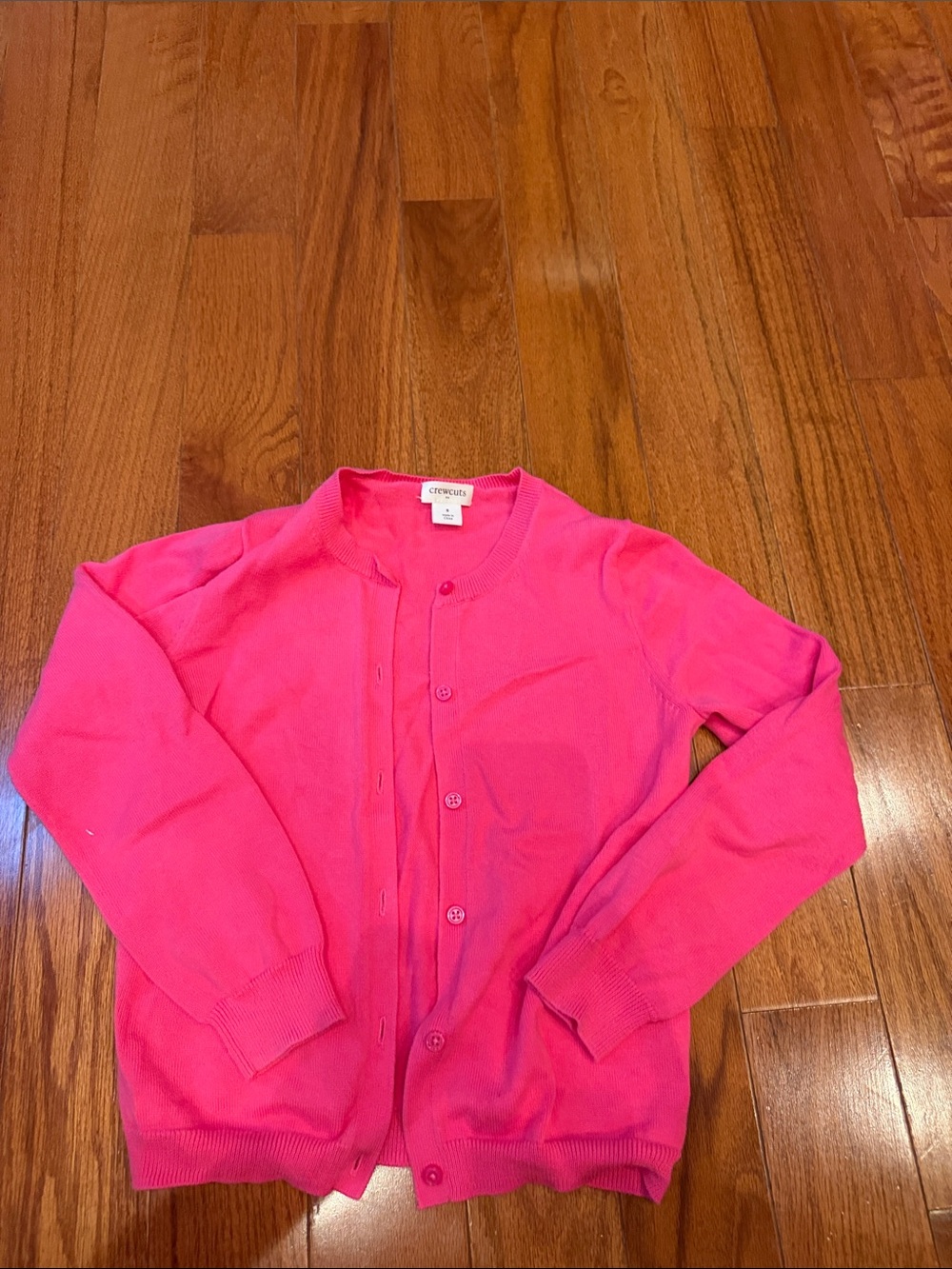 Crewcuts Pink Cardigan with Blue-White Striped Dress - Picture 6 of 8